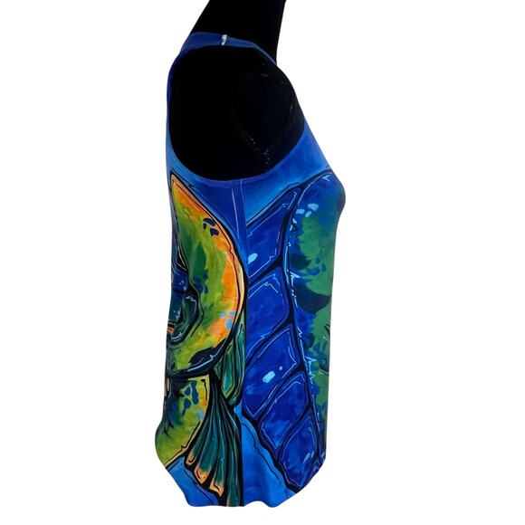 Jessica Ann Art Mahi Mahi Dolphin Fish Top S Art2Wear Ocean Coastal Lady Angler - Picture 2 of 15